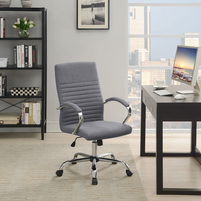 Abisko Upholstered Adjustable Home Office Desk Chair Grey