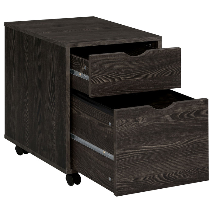 Noorvik 3-piece Computer Desk and File Cabinet Set Dark Oak