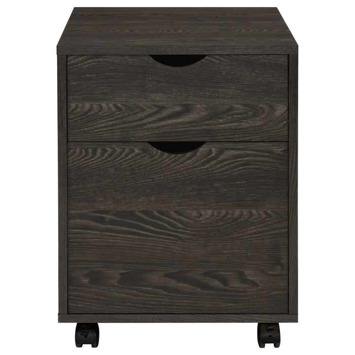 Noorvik 2-drawer Home Office Mobile File Cabinet Dark Oak