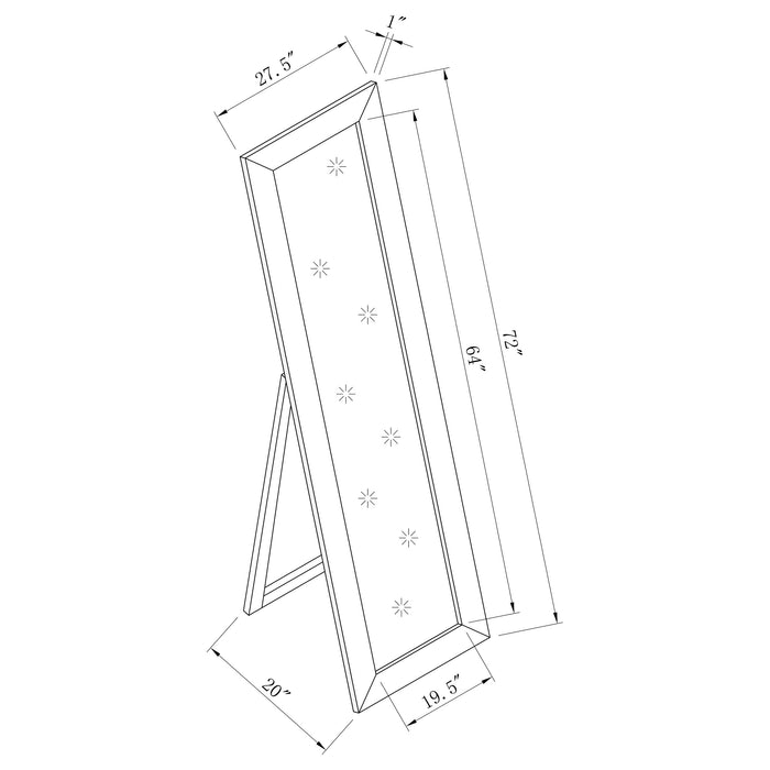 Toga 28 x 72 Inch Wood Standing Floor Mirror Cappuccino