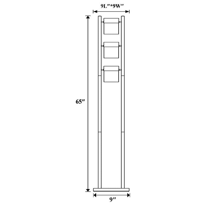 Munson 65-inch 3 Swivel Lights Metal Floor Lamp Silver