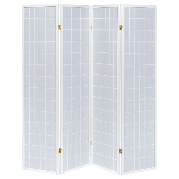 Roberto 4-Panel Room Divider Folding Shoji Screen White