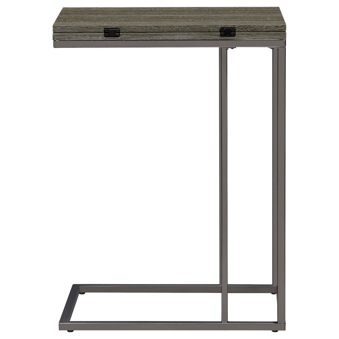 Pedro Expandable C-Shaped Sofa Side Table Weathered Grey