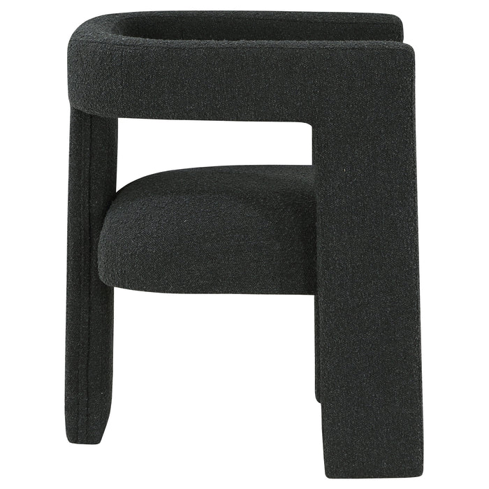 Petra Boucle Upholstered Accent Side Chair Black