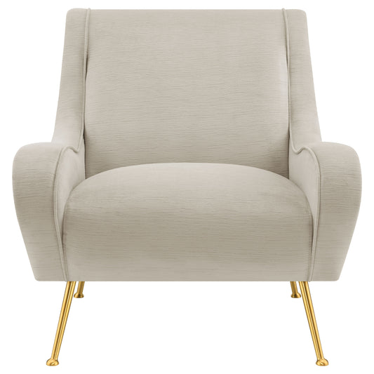 Ricci Upholstered Saddle Arm Accent Chair Stone