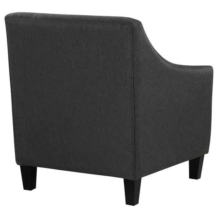 Liam Upholstered Sloped Arm Accent Club Chair Barely Black