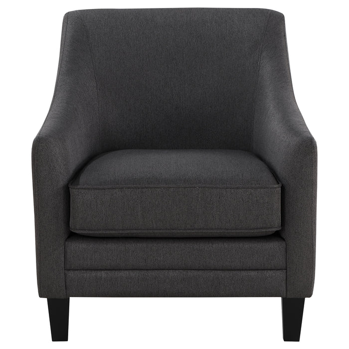 Liam Upholstered Sloped Arm Accent Club Chair Barely Black