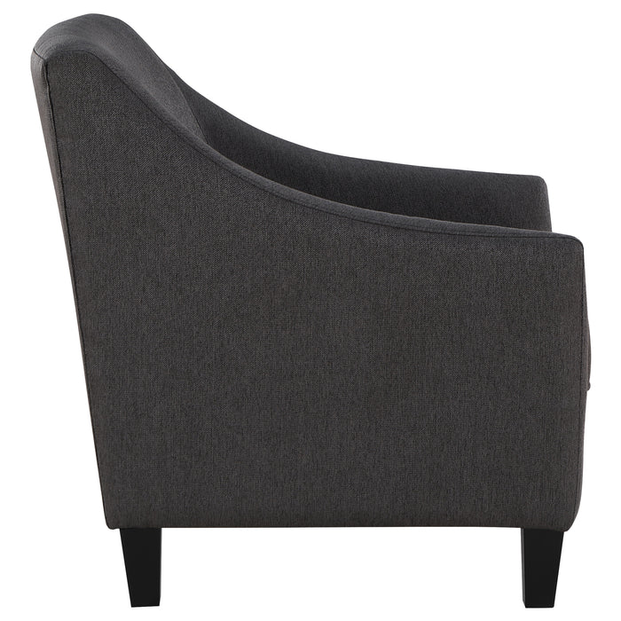 Liam Upholstered Sloped Arm Accent Club Chair Barely Black