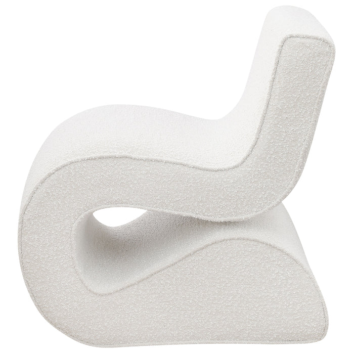 Ronea Boucle Upholstered Armless Curved Chair Cream