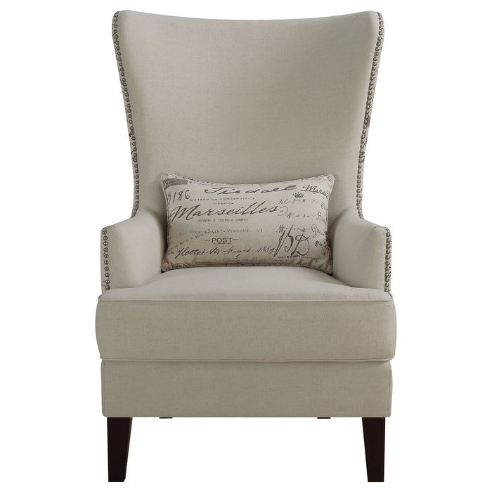 Pippin Upholstered High Wingback Accent Chair Cream