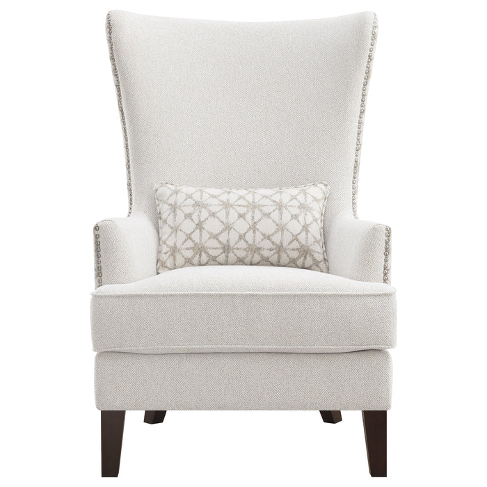 Pippin Upholstered High Wingback Accent Chair Latte