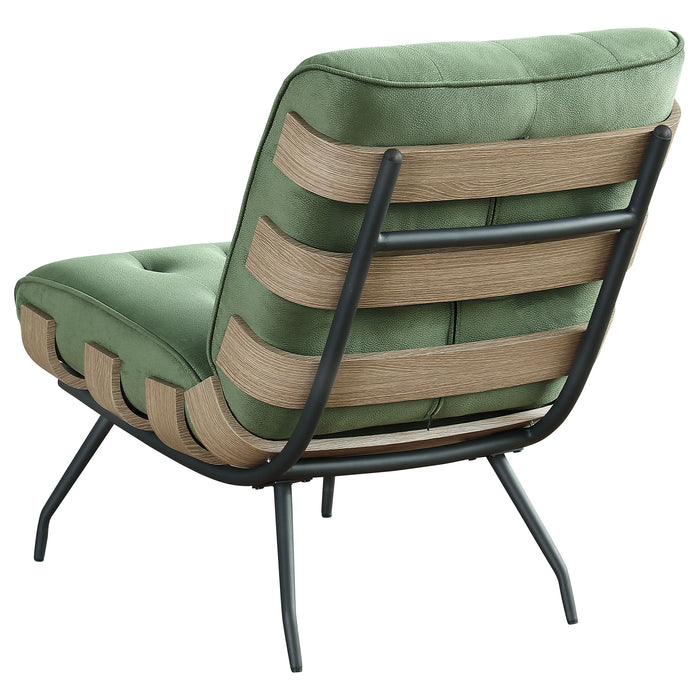 Aloma Upholstered Tufted Armless Accent Chair Green