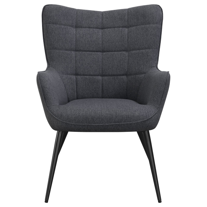 Isla Upholstered Flared Arm Tufted Accent Chair Grey