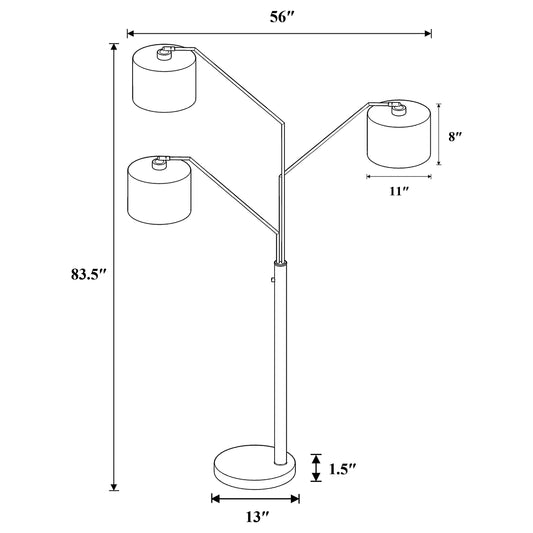 Jirou 84-inch Drum Shade Tree Floor Lamp Satin Nickel