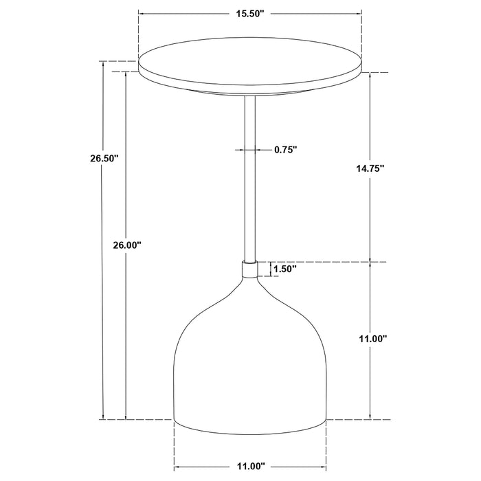 Colima Round Wood Top Accent Side Table Peach