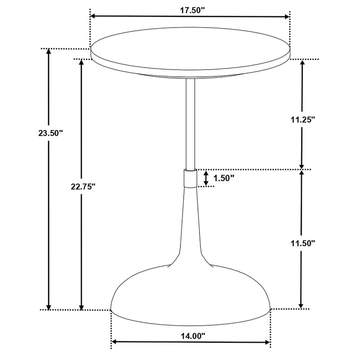 Alicia Round Marble Top Accent Side Table Ivory