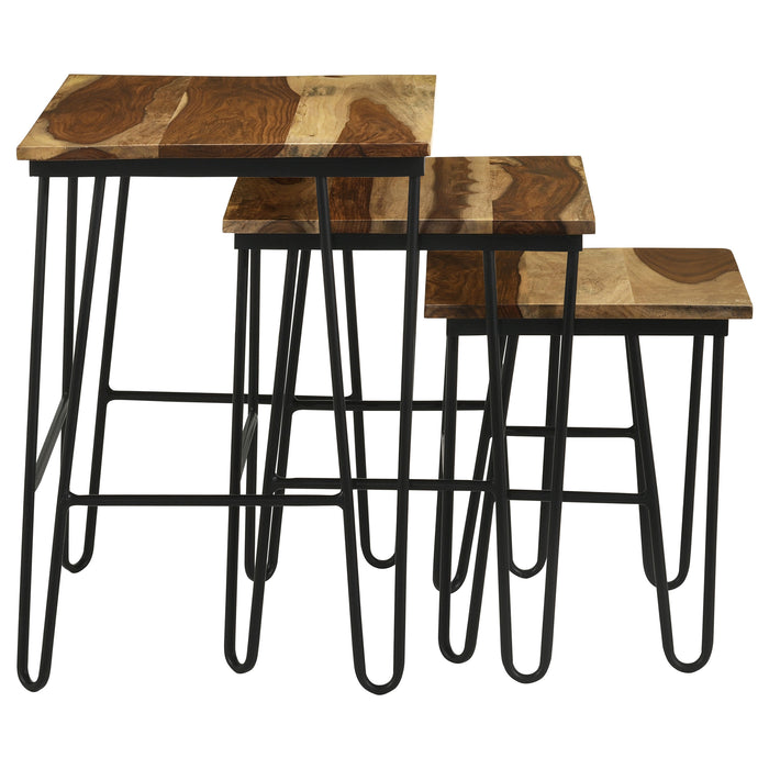 Nayeli 3-piece Solid Sheesham Wood Nesting Tables Natural