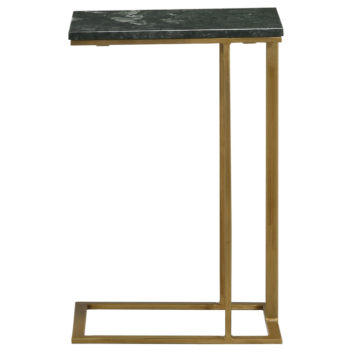 Vicente Marble Top C-Shaped Sofa Side Table Green