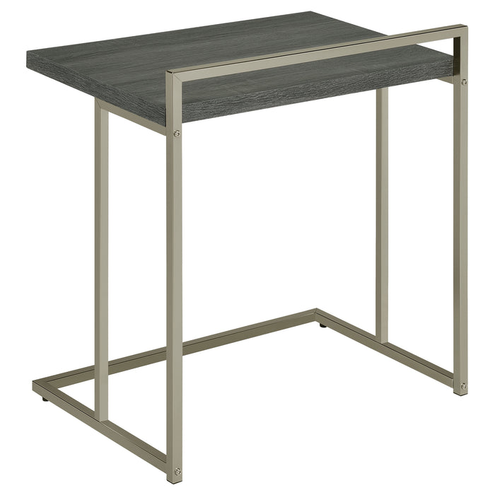 Dani Rectangular C-Shaped Sofa Side Table Weathered Grey