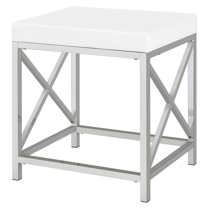 Eliza Vanity Set with Lighting & Stool White and Chrome