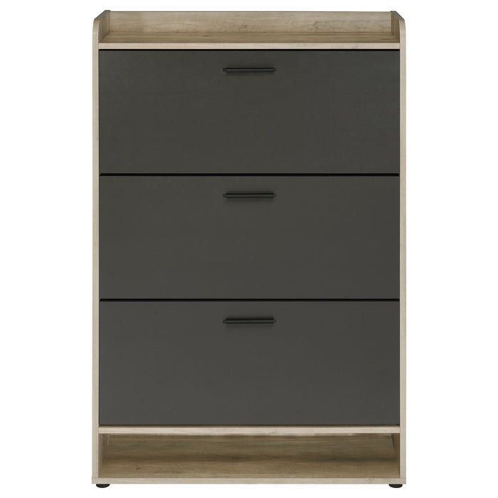 Denia 3-tier Engineered Wood Shoe Cabinet Grey