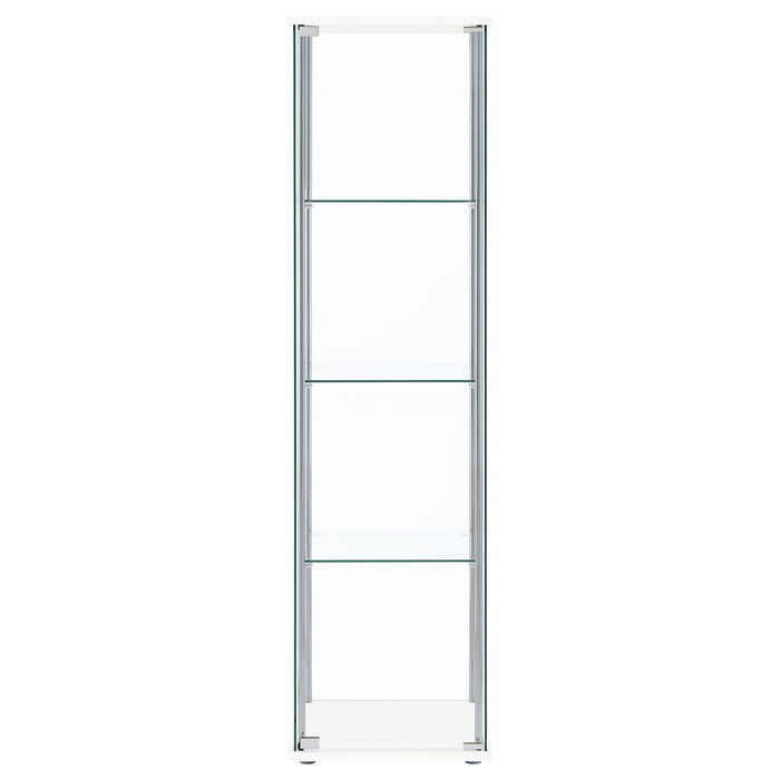 Bellatrix 4-shelf Clear Glass Curio Cabinet White