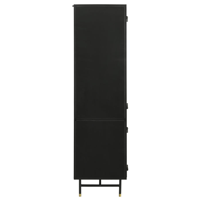 Santiago 4-door Metal Tall Storage Cabinet Matte Black