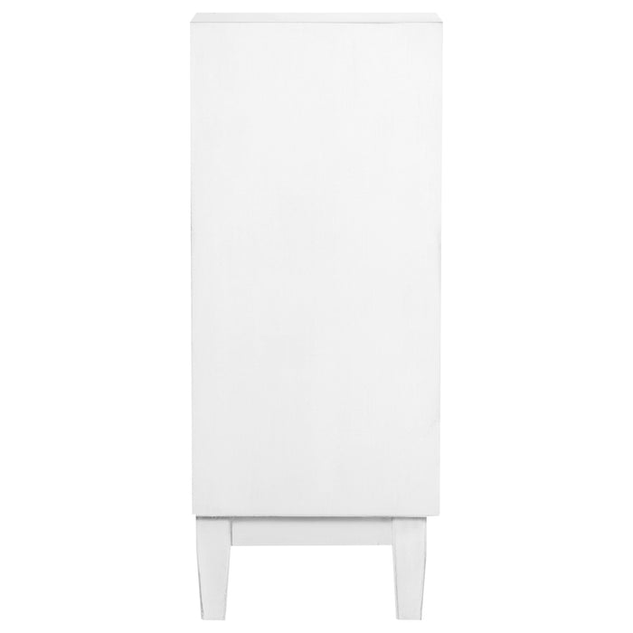 Gambon 2-door Wood Honeycomb Pattern Accent Cabinet White