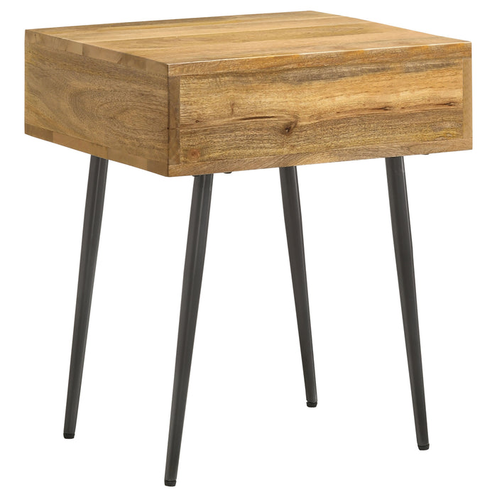 Ezra 1-drawer Rectangular Accent Side Table Natural Mango