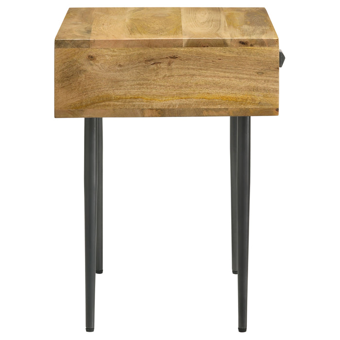 Ezra 1-drawer Rectangular Accent Side Table Natural Mango