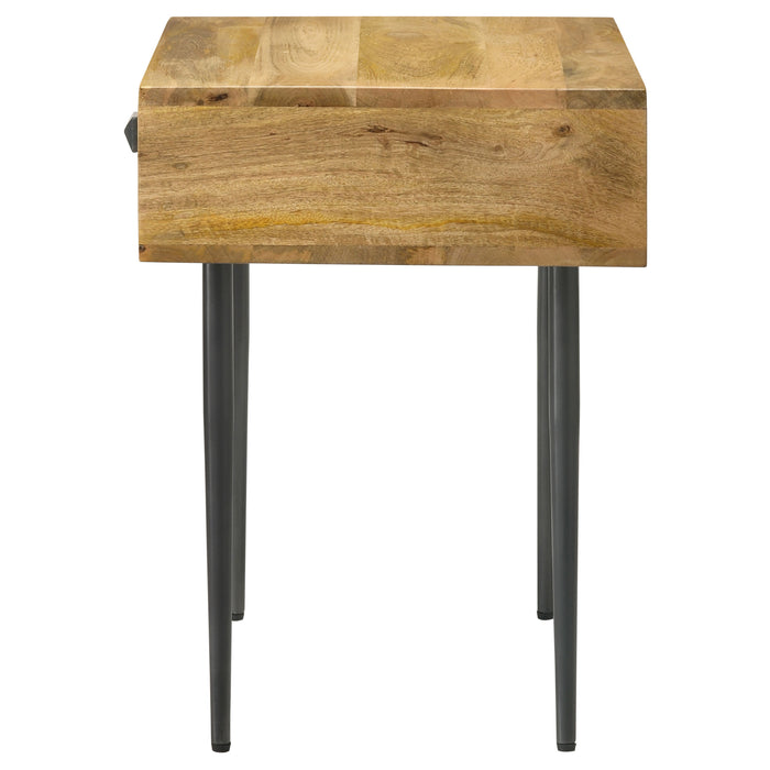 Ezra 1-drawer Rectangular Accent Side Table Natural Mango