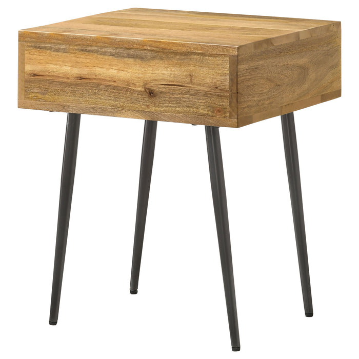 Ezra 1-drawer Rectangular Accent Side Table Natural Mango