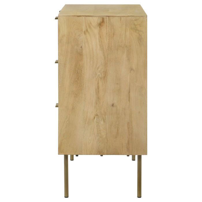 Zamora 3-drawer Wood Accent Cabinet with Woven Cane Natural