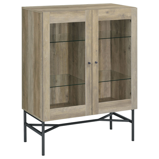 Bonilla 2-door Engineered Wood Cabinet Distressed Pine