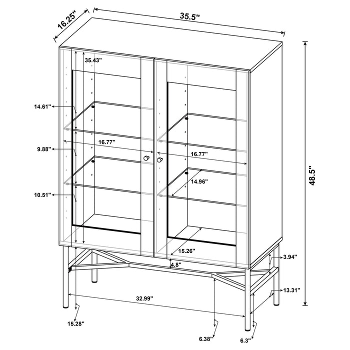 Bonilla 2-door Engineered Wood Cabinet Distressed Pine