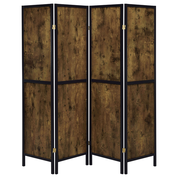 Deepika 4-Panel Room Divider Folding Screen Rustic Nutmeg