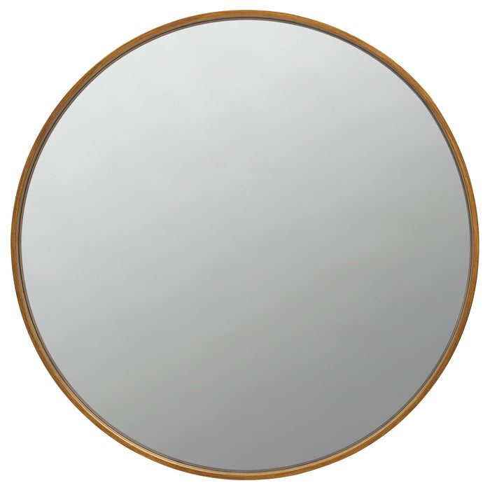 O'Malley 40 x 40 Inch Round Framed Wall Mirror Brass