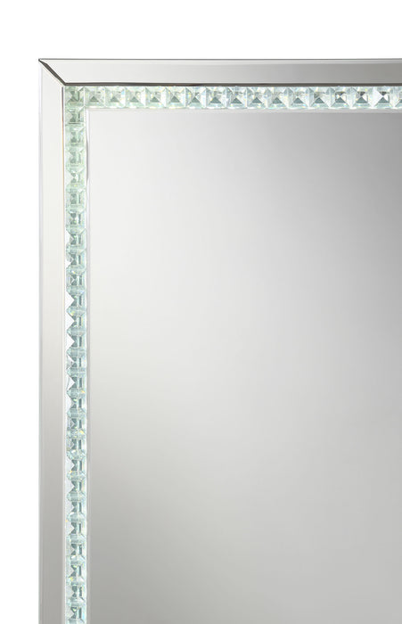 Noelle 39 x 39 Inch Wall Mirror with LED Lighting Silver