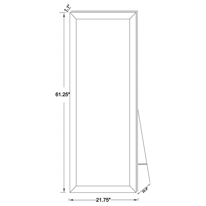 Soline 22 x 61 Inch Framed Standing Floor Mirror Silver