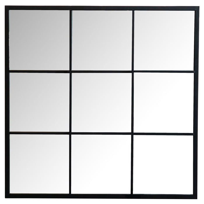 Quetzal 35 x 35 Inch Square Window Pane Wall Mirror Black