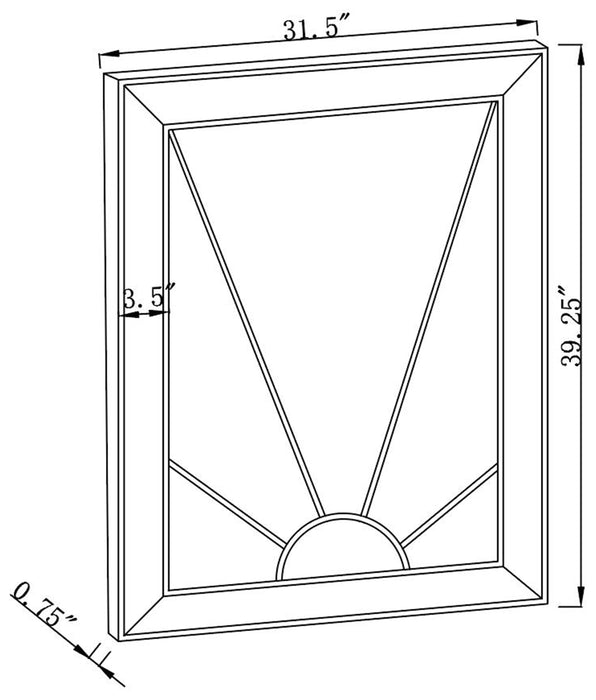 Calixte 32 x 39 Inch Wall Mirror Champagne and Silver