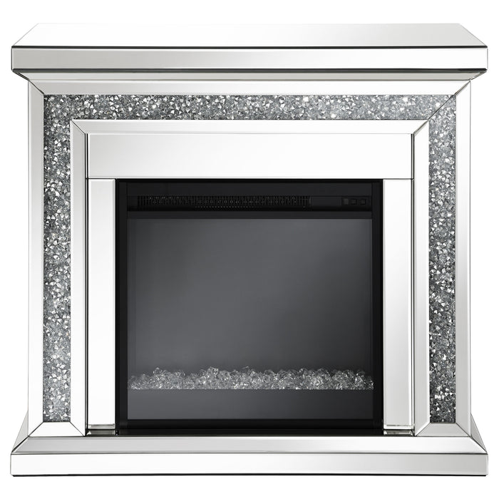 Lorelai Mirrored Freestanding Electric Fireplace Silver