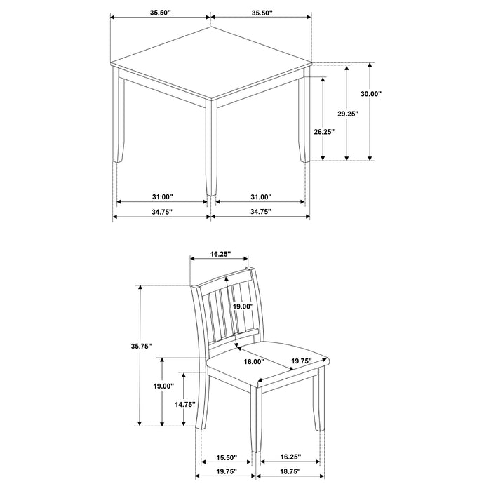 Parkwood 5-piece Square Dining Table Set Charcoal