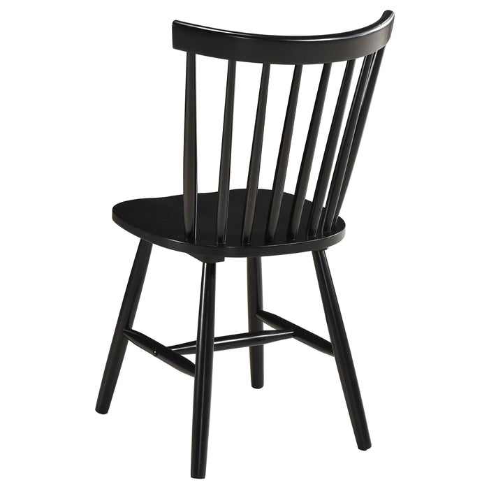 Hollyoak Windsor Wood Dining Side Chair Black (Set of 2)