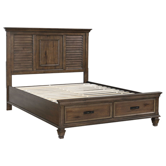 Franco Wood Eastern King Storage Panel Bed Burnished Oak