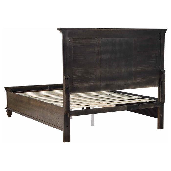 Franco Wood Queen Storage Panel Bed Burnished Oak