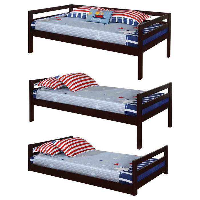 Sandler Wood Twin Triple Bunk Bed Cappuccino