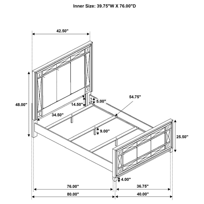 Leighton 4-piece Twin Bedroom Set Metallic Mercury