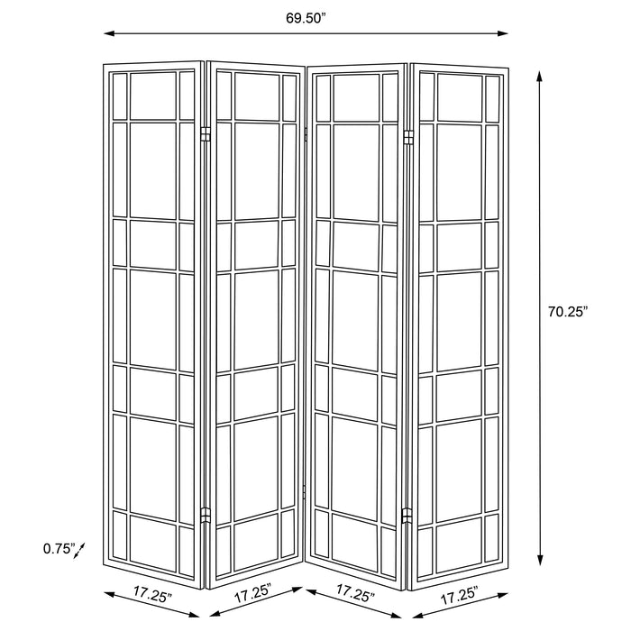 Catabella 4-Panel Room Divider Folding Shoji Screen Floral