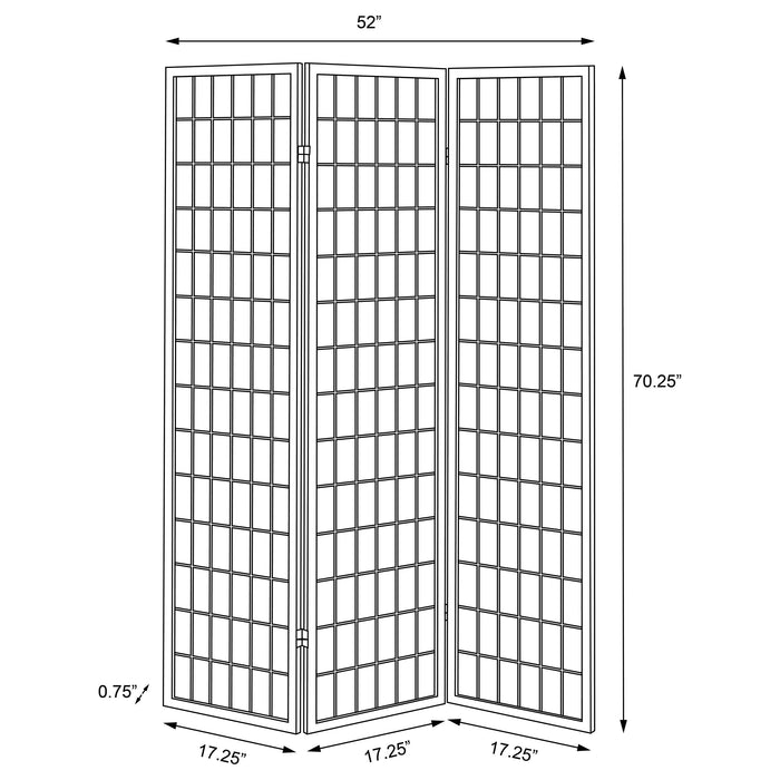 Carrie 3-Panel Room Divider Folding Shoji Screen Black